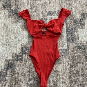 Urban Outfitters Scarlet Ribbed Bodysuit